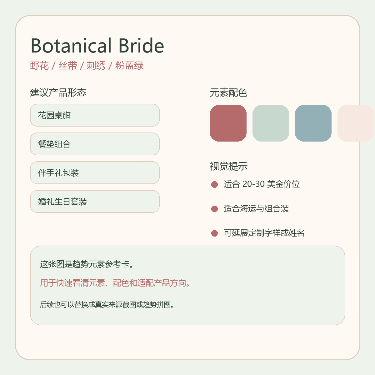 Botanical Bride 元素参考图